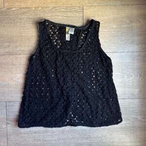Knitted black tank top